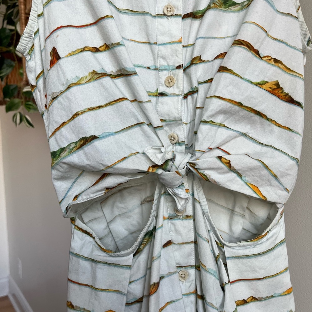 Samantha Pleet mountain print mini Dress from 2014 cut out collar vintage sezane - Picture 6 of 10